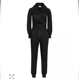 Reiss Ellis Wing Black Women's High Collar Pockets One Piece Jumpsuit, size 10